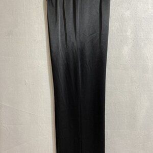 ST. JOHN CAVIAR Women Black Caviar 1/2 Elastic Waist w/Side Zipper Wide Leg Sz 6